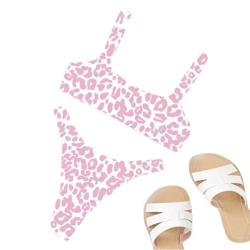 Европейский и американский трансграничный новый сексуальный многоцветный купальник с открытой спиной, женский купальник бикини с высокой талией и принтом на бретелях, Раздельный купальник-бикини