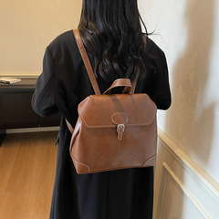 复古大容量手提公文包包女2025新款高级感双肩包简约百搭休闲背包