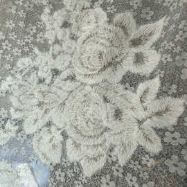 蕾丝花边玫瑰花朵女装布料秋冬季新款面料批发Floral lace fabric
