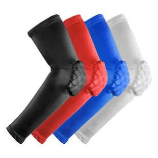 Professional sports protective gear wholesale Lycra honeycomb elbow protection lengthened anti-collision high elastic breathable basketball arm protection can be fixed