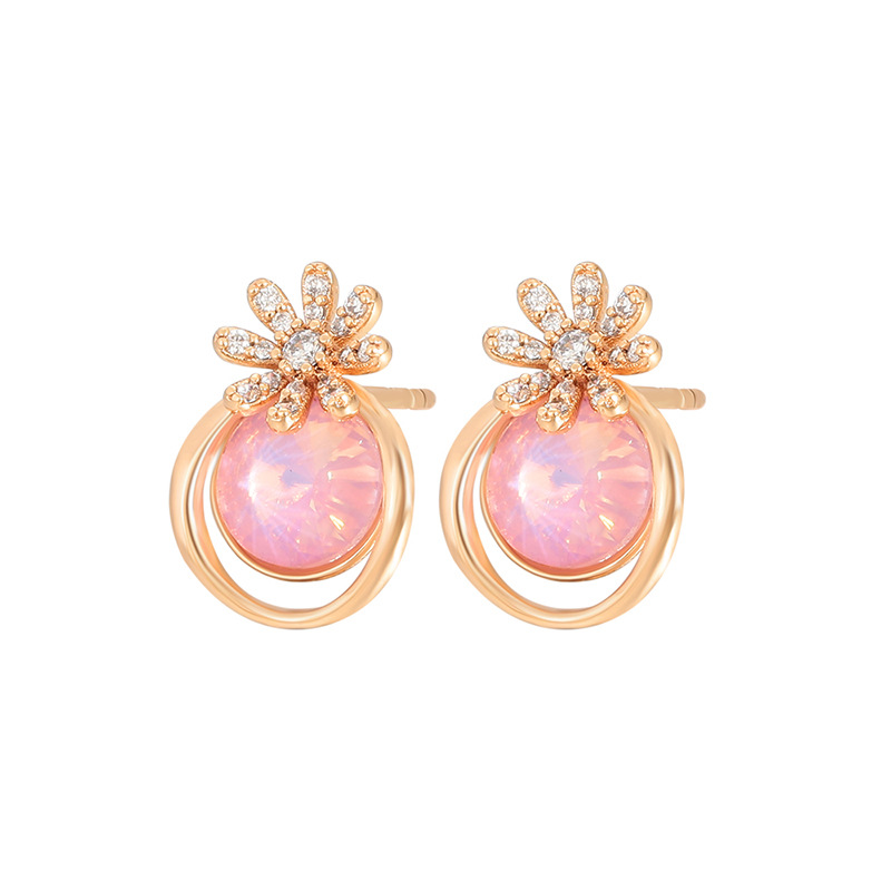 Xuping imitación de cristal serie de pernos de piña simple elegante temperamento auriculares de aleación de cobre ligero lujo pendientes transfronterizos al por mayor