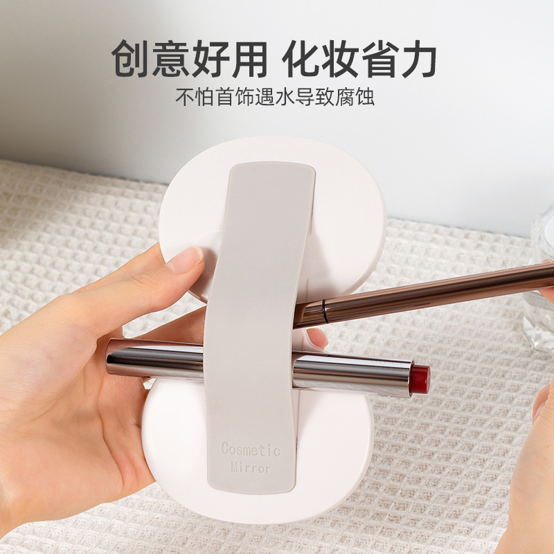 Handheld folding portable small double-sided mirror for traveling