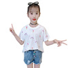 Short sleeve T-shirt, summer children's summer clothing for leisure, cartoon jacket, suitable for teen, round collar