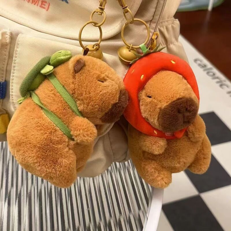 Capibala Capybara Pendant Plush Toy Doll Student Gift Doll Schoolbag Pendant Keychain Cute