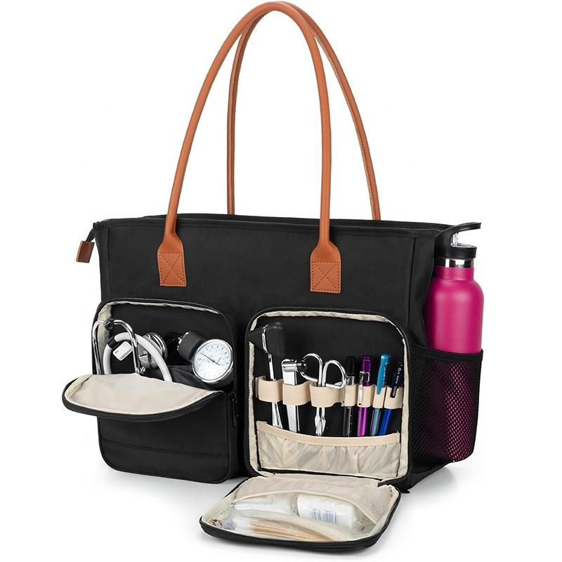 Large Capacity Portable Nurse Tote Bag Medical Storage Bag with Padded Notebook Sleeve Nurse Pouch