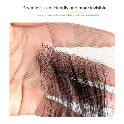 Real Hair Full Frontal Baby Hair Wavy Frontal Hairpiece, Adjustable No-Trace Invisible Frontal Wig