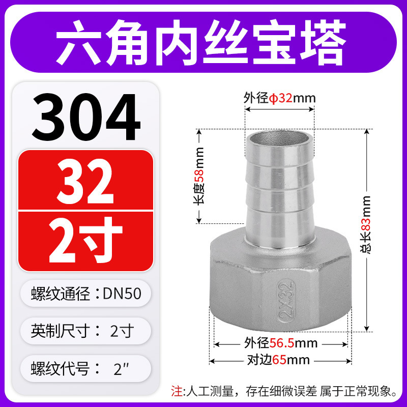 304 ステンレス鋼インナーワイヤーフル六角パゴダジョイント水道管レザージャックホース竹グリーン 4 分 6 分 1 インチ|undefined