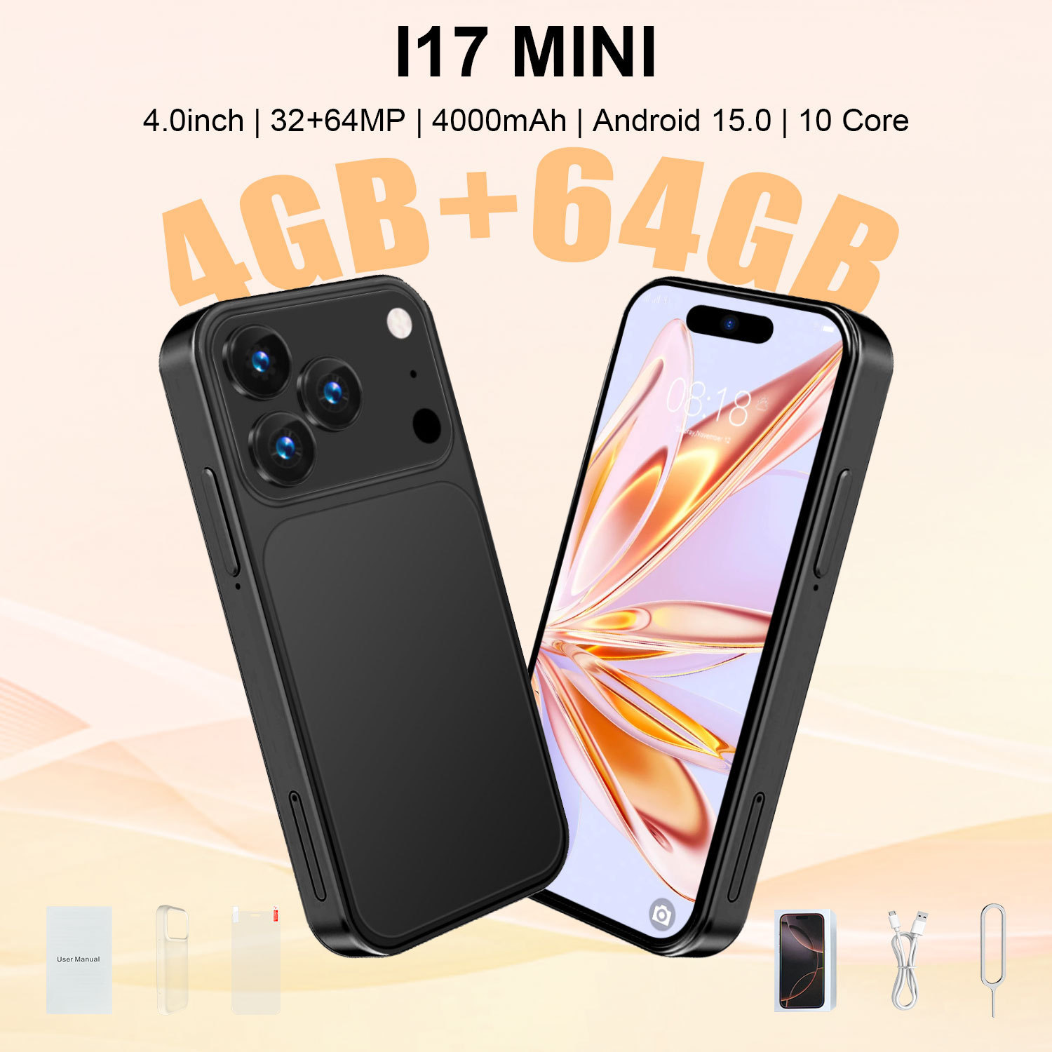 (Cross-border trading), smart small mobile phone, intel core i17, 64G, Android, Amazon