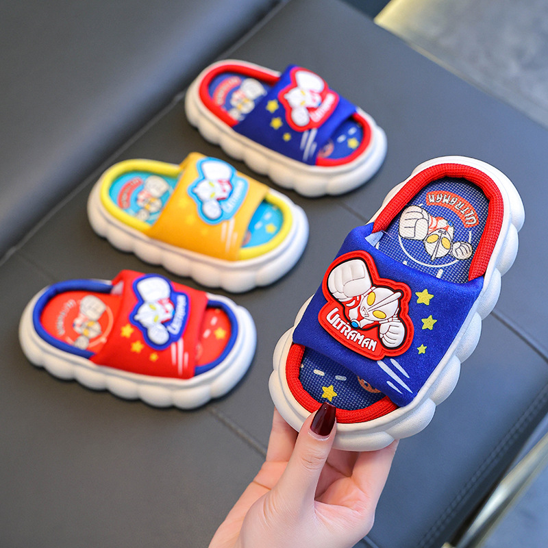 Ultraman primavera y otoño zapatillas de lino para niños zapatillas de piso para niños antideslizantes transpirables para niños verano