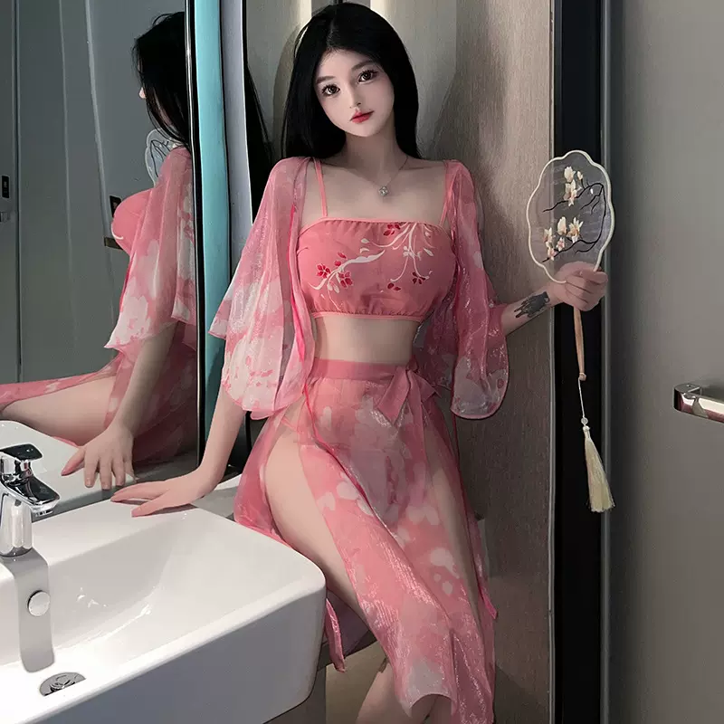 笔下留情原创情趣内衣女士套装诱惑古风情趣汉服角色扮演樱花睡衣