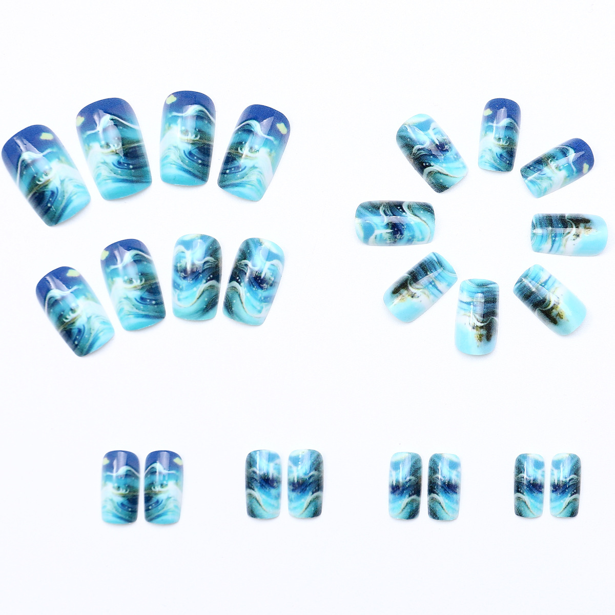 Uñas postizas, uñas, uñas de comercio exterior, pegatinas de uñas, uñas impresas, productos terminados al por mayor, press on nails