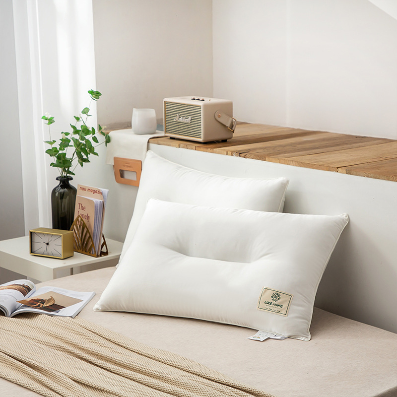 Class A cotton antibacterial soybean fiber pillow cotton feather velvet pillow star hotel single low pillow