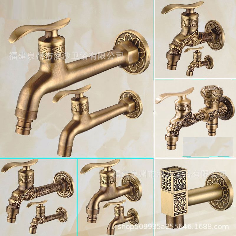 Antique-style washing machine faucet, European retro mop, pool faucet, thickened and lengthened, single-cooling 4 fen factory supply undefined