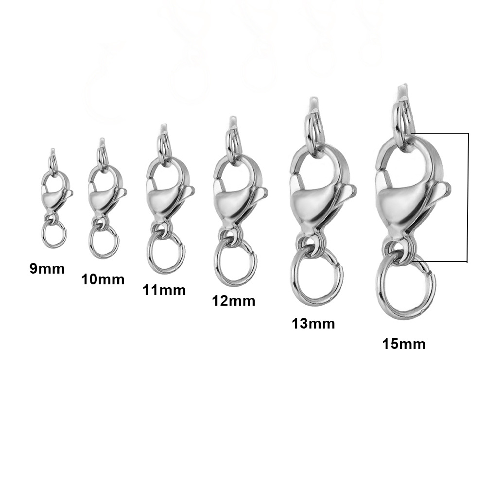 PVD Coated Gold Plating Process 10 PCS/Package 15mm Diameter 9mm 216 Stainless Steel Geometric Lobster Clasp