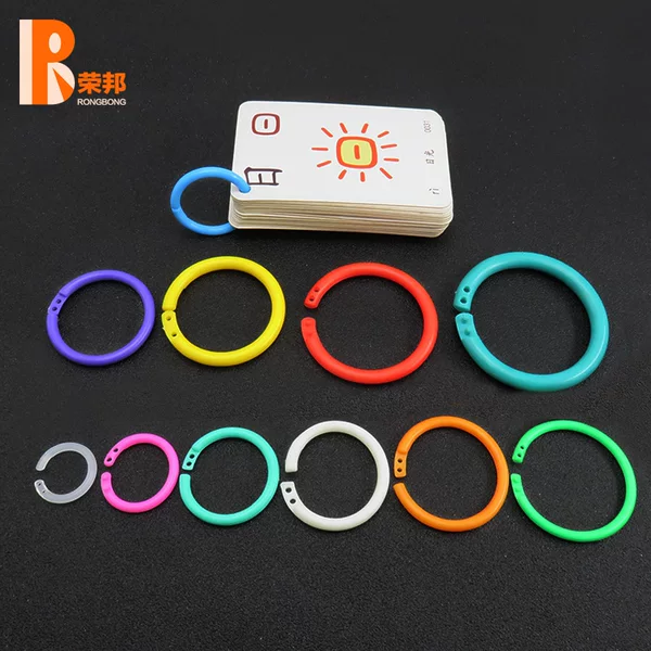 Factory direct supply plastic split ring plastic card ring color plastic book ring color book ring color complete in stock