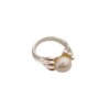 Stone inlay from pearl, silver fashionable ring, on index finger, wholesale