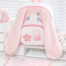 2024新款潮流个性毛绒卡通双肩背包可爱小狗兔子儿童亲子软萌女包