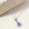 Marine necklace stainless steel, crystal heart shaped, sweater heart-shaped, European style