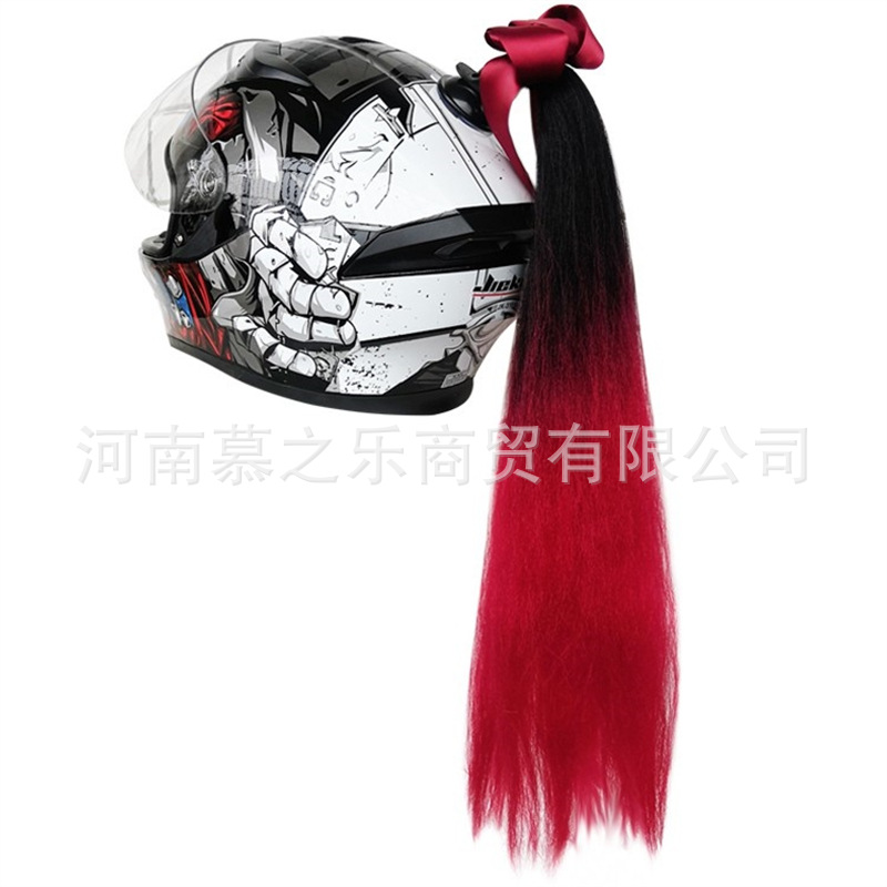 Vehicle Decoration, Motuoche Auto Parts and Accessories - black-dark-red-ponytail-with-bow