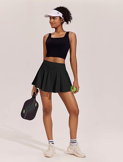 Quick-dry Fitness Yoga Wear, Casual Style Sk-pants For Women, Solid Color Pleated Golf Tennis Sk, Women's Short_ecoleips.com
