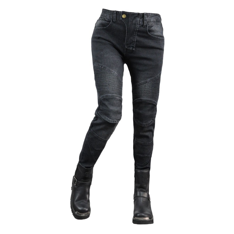 VOLERO Pantalones vaqueros de la motocicleta de las mujeres de carreras de motos pantalones de montar retro stretch pantalones anti-caída equipo de protección estándar