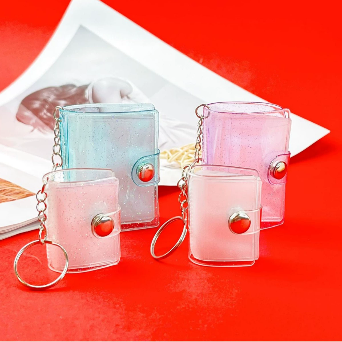 Новый мини-маленький фотоальбом брелок Студенческая сумка Вставить Тип фотоальбом удостоверение личности книга для хранения фотографий 1 дюйм 2 дюйма