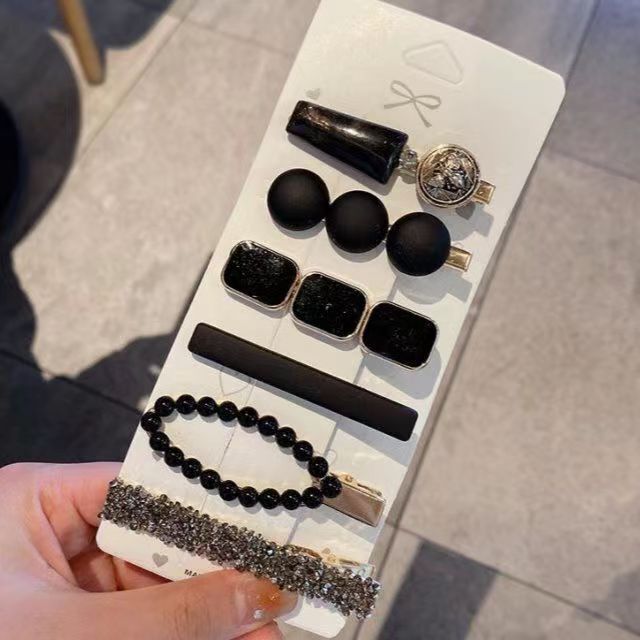 South Korea's Dongdaemun Cute Feather 6-Piece Hairpin Set High-End Clip Bear Bangs Side Clip New Hairpin