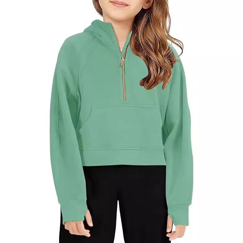 Short hoody for boys with zipper