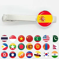 Трансграничный wish Amazon 26 стран Флаг Зажим для галстуков Время Драгоценные камни Французский рубашка Зажим для галстука Оптовая