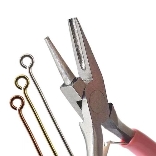 Needle rolling pliers, curved needle mini pliers, wire winding pliers, semi-round mouth, semi-groove jewelry wire winding pliers, sharp-nosed tool