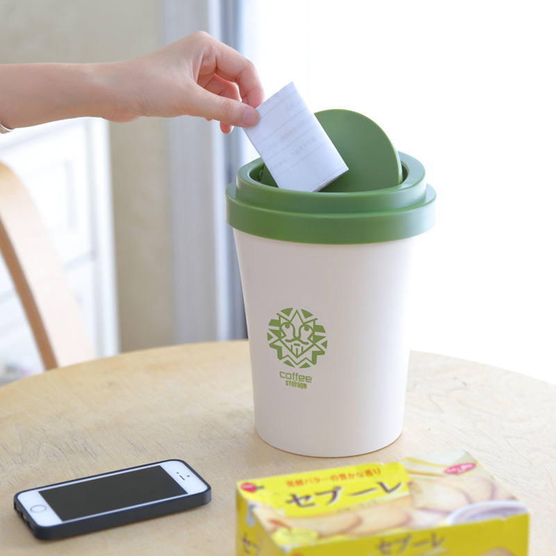 Yijia creativo café taza de almacenamiento cubo protección del medio ambiente Mini cocina salón dormitorio escritorio basura al por mayor