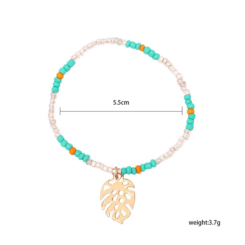 Wholesale Jewelry Leaf Pendant Color Slice Beaded Bracelet Set Nihaojewelry display picture 3