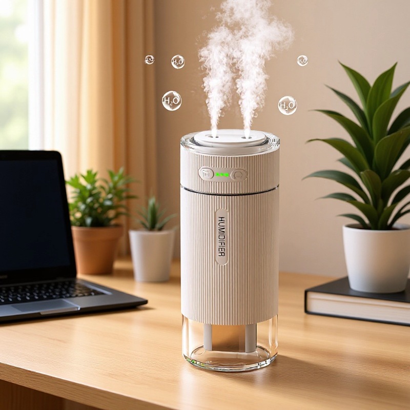 New Sterilization Simple Double Spray Humidifier Household Ultra-Long Battery Life Silent Spray Small Car Hydration Artifact