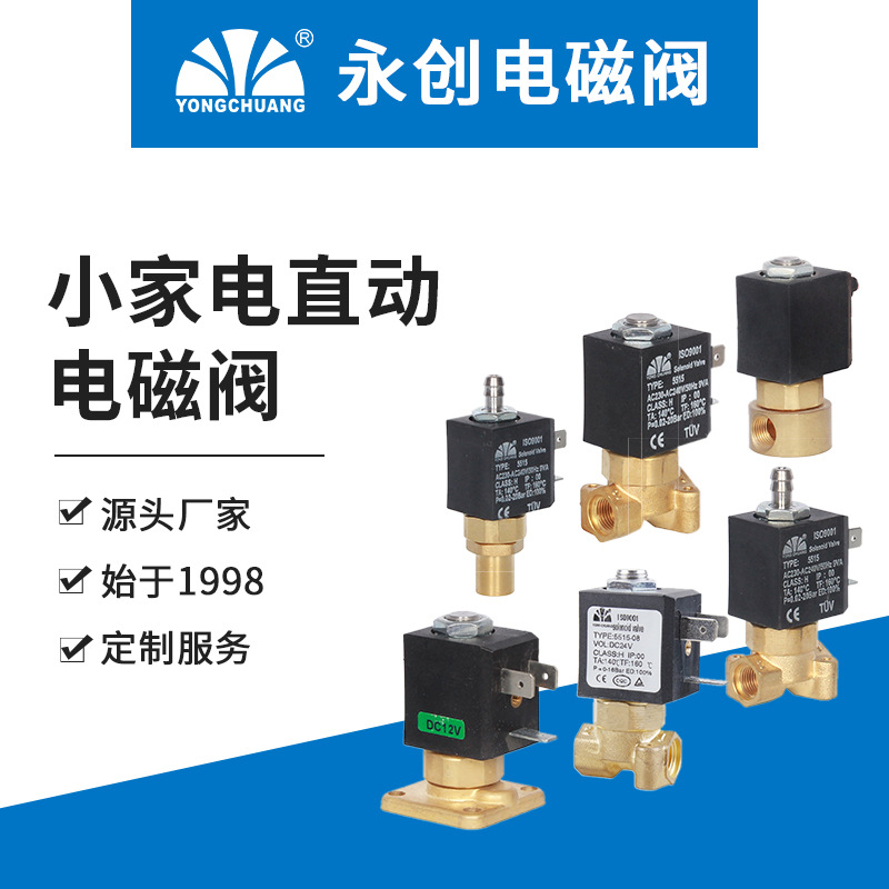 永创5515-10微型小家电 呼吸机电磁阀 常闭电磁阀1/8黄铜热水阀