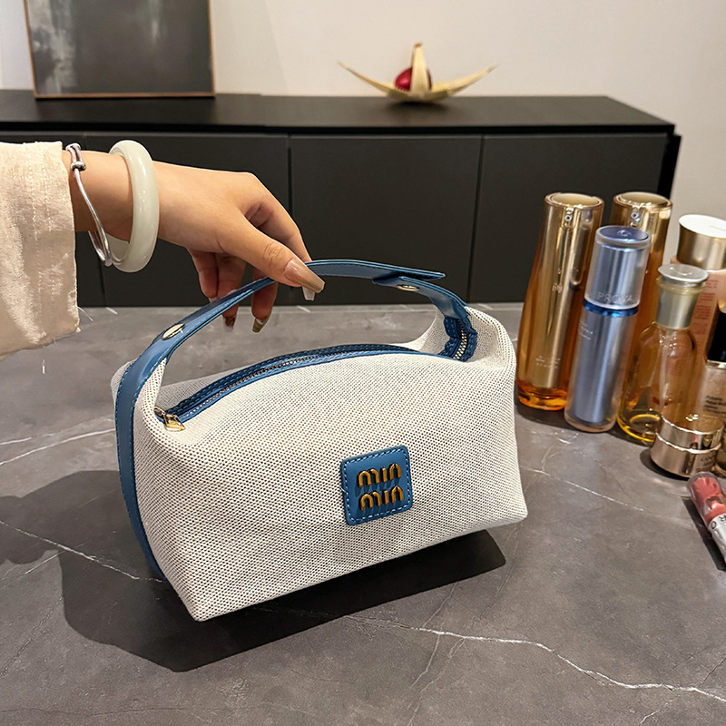 Bolsa de maquillaje de una sola capa azul