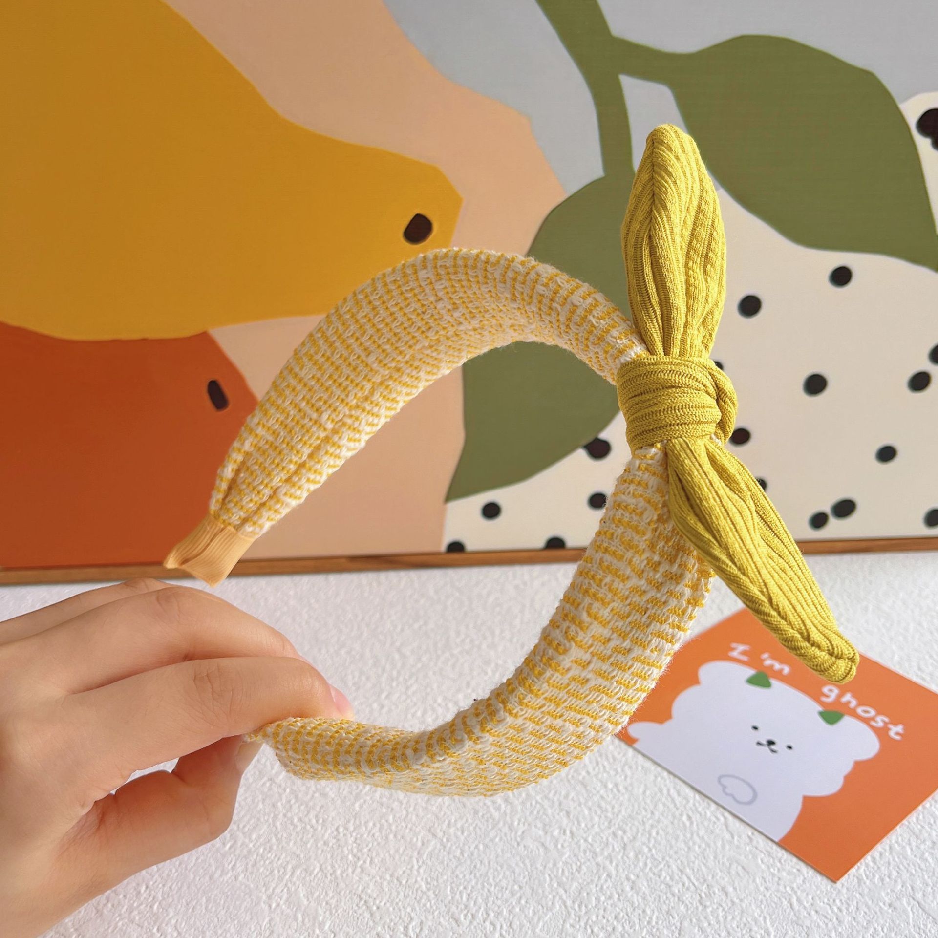 Nuevo estilo coreano lindo orejas de conejo bandas de cabello para niñas bandas de tela de borde ancho bandas de cabello de invierno y otoño arco bandas de cabello para niños