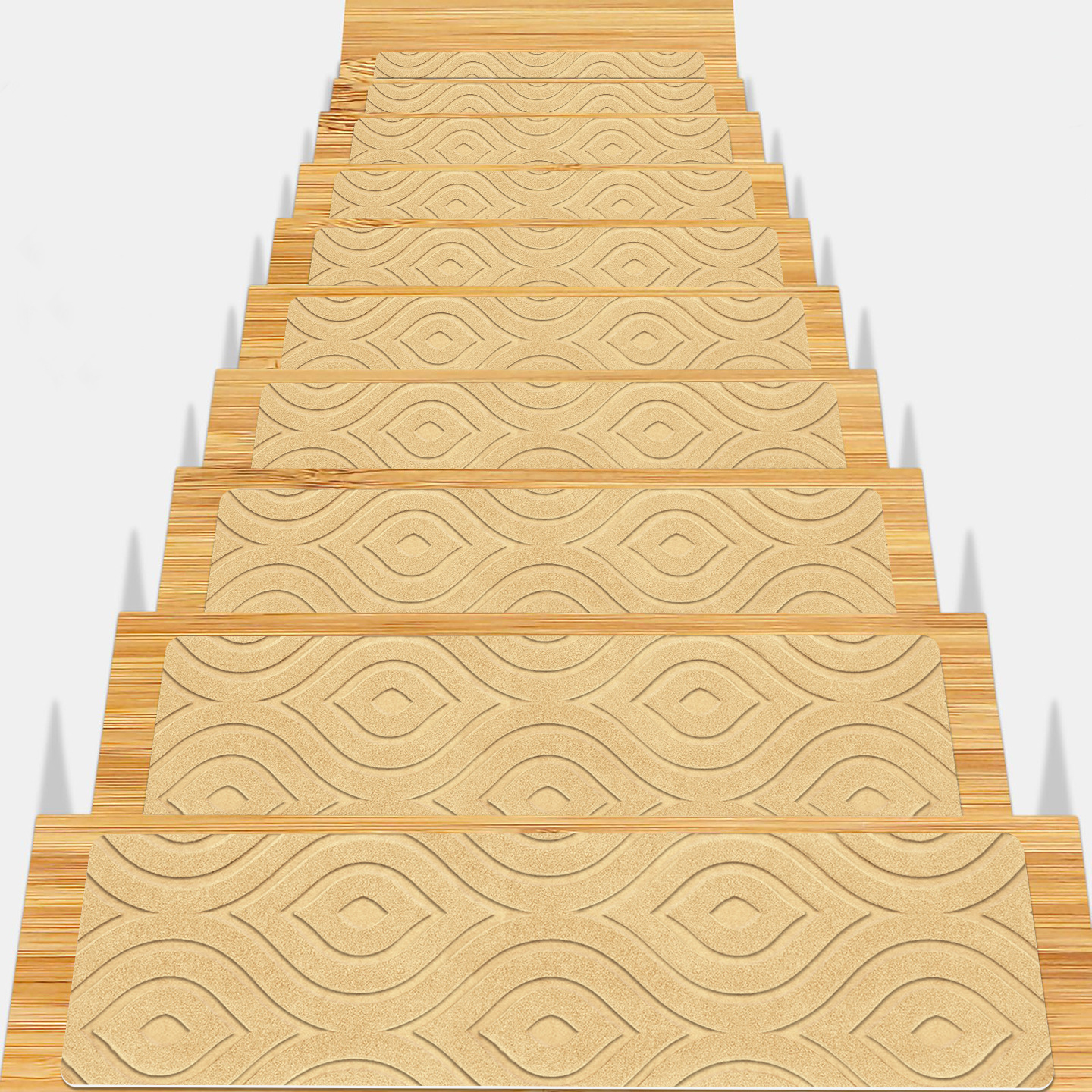 Alfombrillas autoadhesivas sin pegamento Amazon TPR para escaleras, alfombrillas con relieve de cobertura completa, lavables y recortables image 48