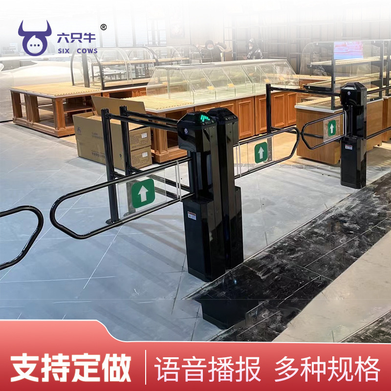 Supermarket Electric Entrance Gate One-Way Door Radar Access Sensor Door Only in No Out Factory Direct Sale