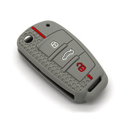 適用Q3A6LA3摺疊3鍵鎖匙套Q2LA4LA2硅膠保護套A1Q5Q7A4 殼扣