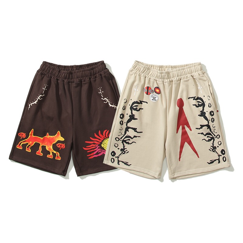 American High Street Style Travis Scott Cactus Jack Hip-Hop Casual Sports Shorts for Men and Women, Same Style for Both Men and Women