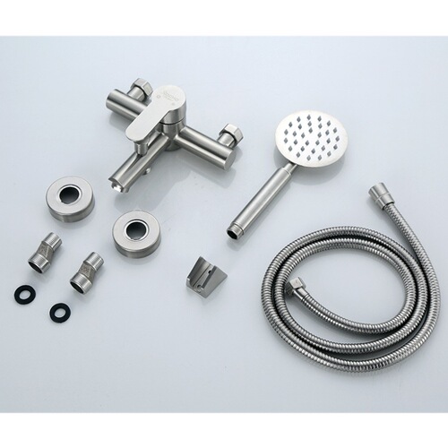 304 stainless steel bathtub triple faucet Pearl shower faucet hot and cold water mixing valve simple shower set