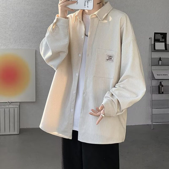 2025 Retro Shirt Men's Summer Hong Kong Style Student Loose Niche Design Sense Interesting New Men's Top for Outer Wear