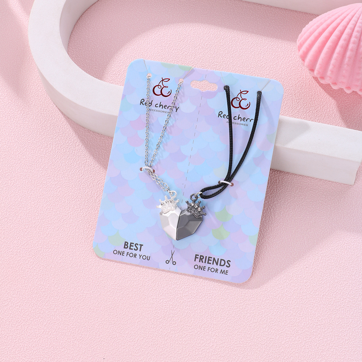 Heart Shape Pattern IG Style Simple Style Heart Shape Alloy Leather Rope Cable Chain Woven Chain Pendant Necklaces Wholesale