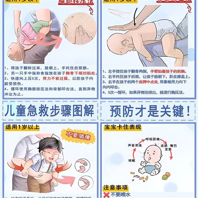 Heimlich wall chart / 30*40cm (top and bottom hanging scroll + upgraded canvas) comes with hook