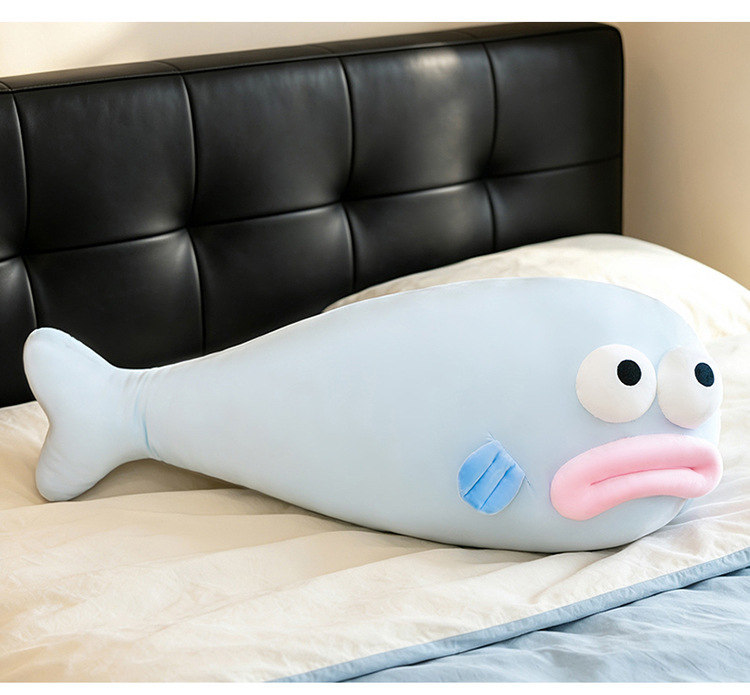 Cool ice fish jelly pillow, ice silk ugly fish pillow, cooling sofa bed headrest pillow, home office doll