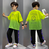 Children's clothing Boy Summer wear Short sleeved suit 2021 new pattern Western style Big Kids Two piece set boy Korean Edition motion
