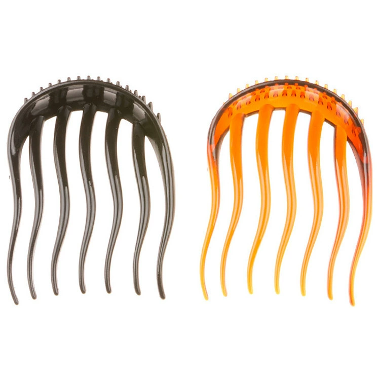 Acrylic hairgrip ponytail comb, Korean style, adds volume, lightweight, black/coffee