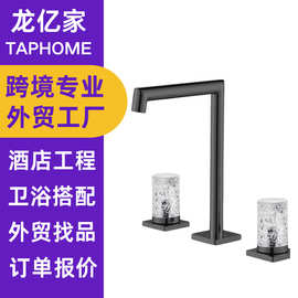 欧式全铜分体式面盆水龙头创意水晶款冷热双控台盆水龙头酒店工程