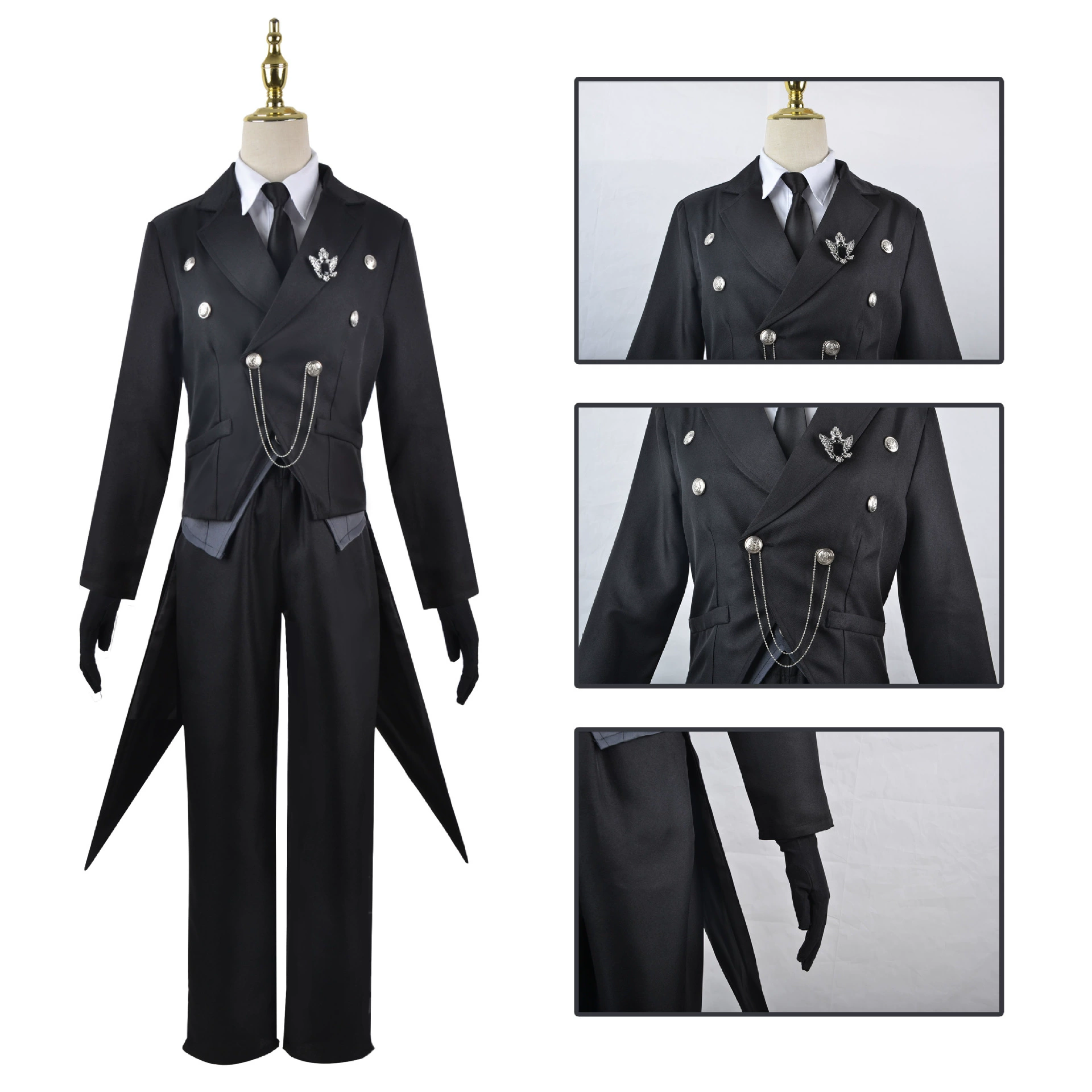Black Deacon Cos Cos Costume Sebass Cosplay Costume Butler Titan Tuxedo Charles Master Anime Cos Cos Cos Cos Cos Cos