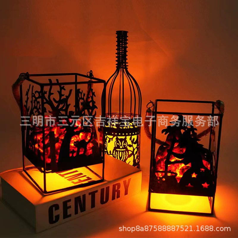 Европейский Стиль Имитация угольного пламени лампа светодиодная декоративная лампа Железные украшения Рождество Хэллоуин сцена макет реквизит лампа